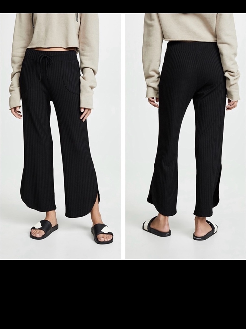 LNA Curve Ribbed Pant in Black Size Small